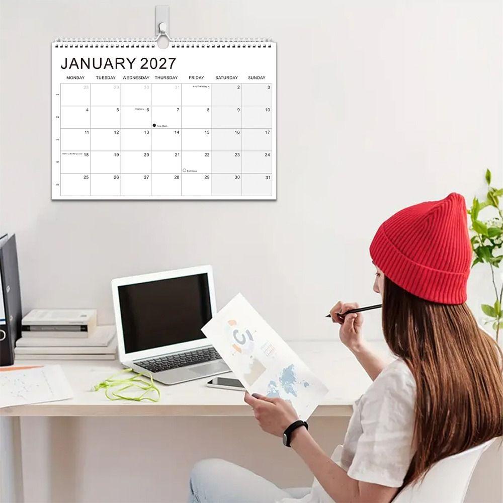 July.2026 - Dec. 2027 English Calendar Thick Paper Monthly Planner Calendar Wall Calendar Home