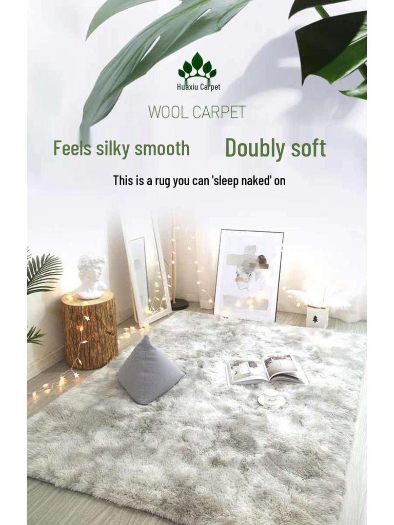 Плюшевый ковер тай-дай из шелка и шерсти для гостиной/спальни