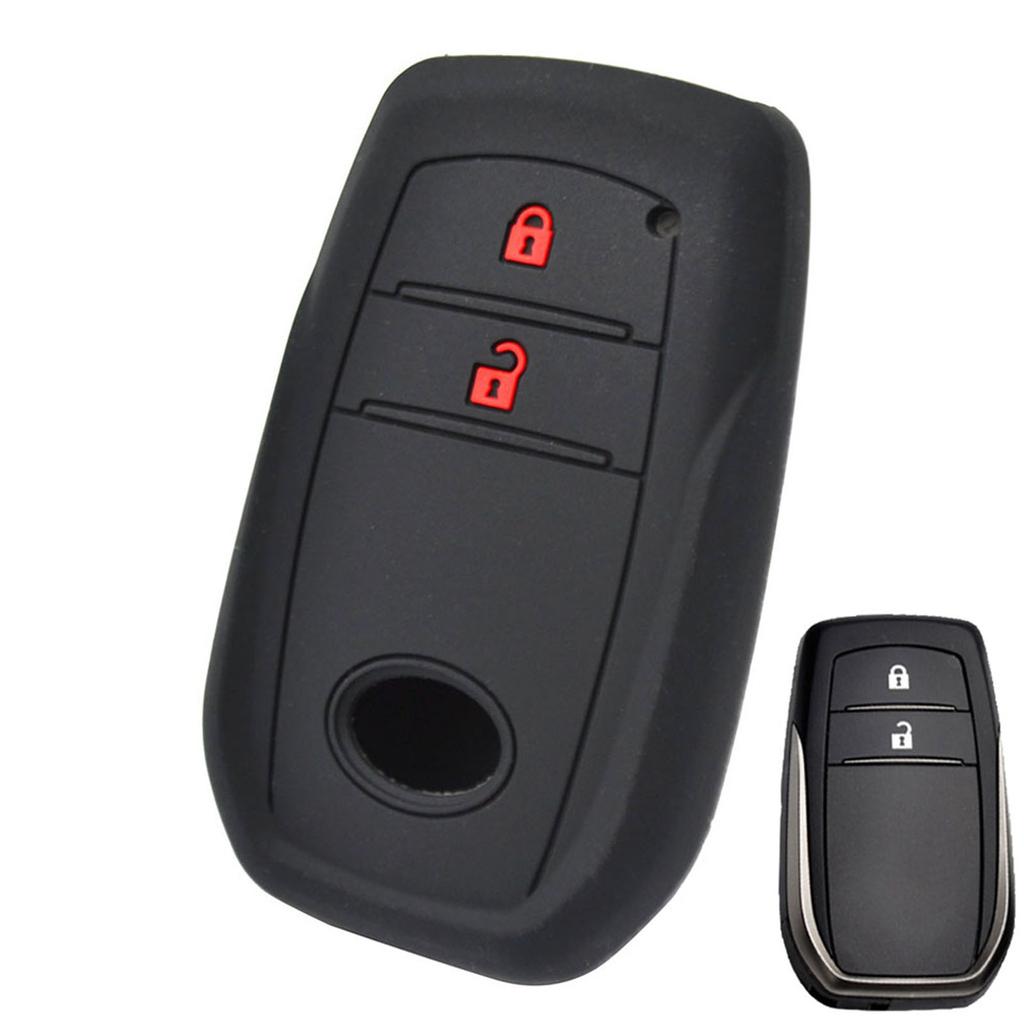 Silicone Car Key Case For Toyota Hilux Revo Innova Rav4 Fortuner Cover Remote Fob Shell Skin Key Chain Holder Protector Rubber