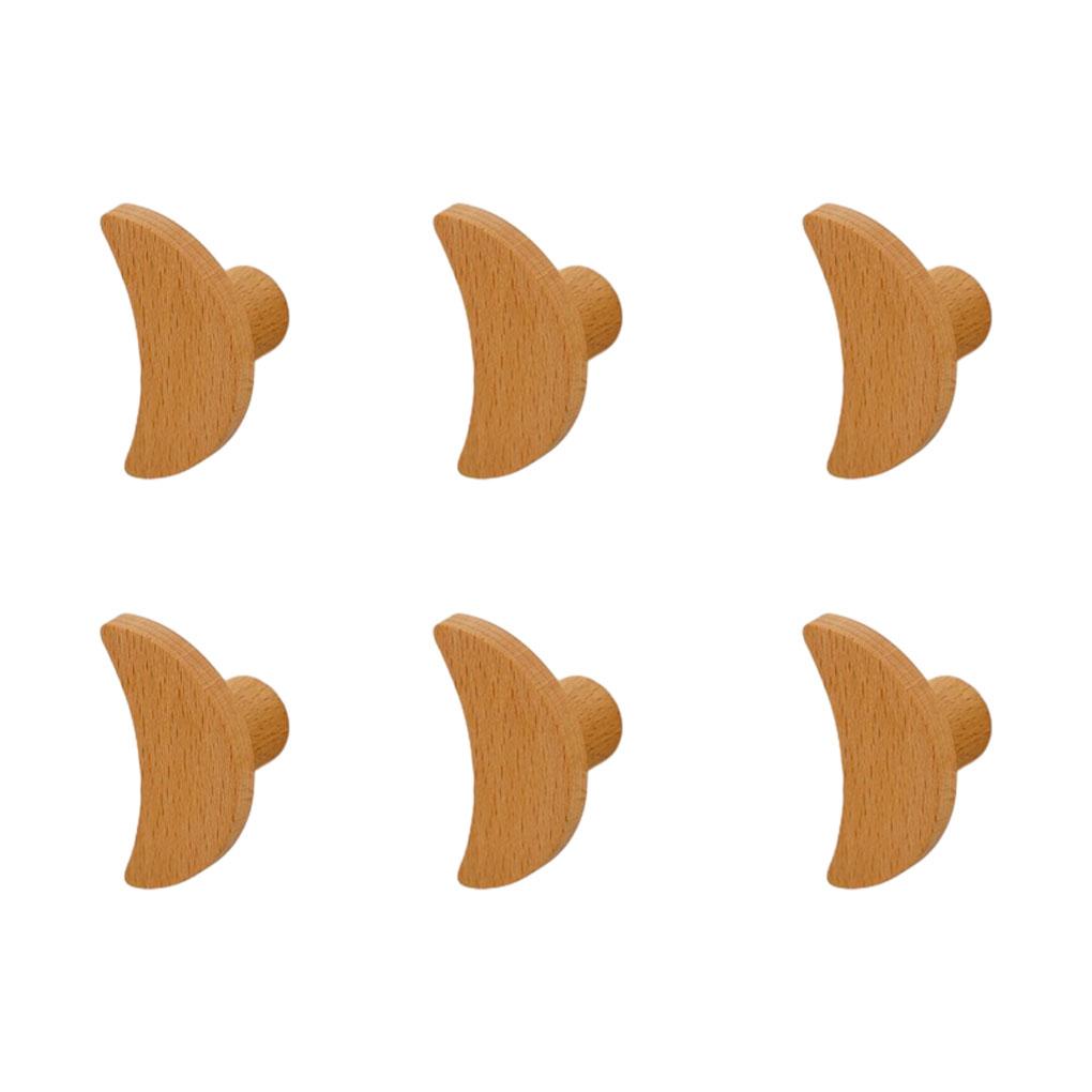 Мультяшные Деревянные Ручки для Ящиков Домашнее Украшение Универсальный Стиль Легко Устанавливаются Деревянные Мебельные Ручки Луна