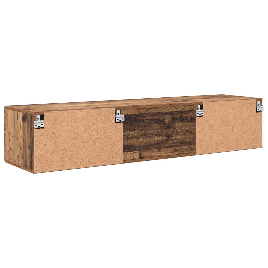 Wall Mounted Wooden Cabinet Reclaimed Wood Look 150 x 39 x 30 cm Engineered Wood
