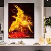 Рамка из цельного дерева Абстрактная картина маслом Феникс Холст Картина Стена Красивая современная благородная птица Художественный принт Плакат Гостиная Домашний декор