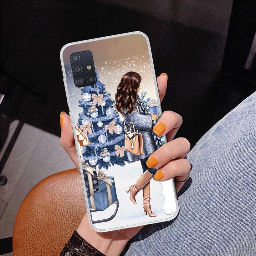 Рождественская Девочка Елка Подарок Чехол Для Телефона Для Samsung Galaxy A52 A32 A22 A12 A51 A31 A50S A30S A20S A10S Note 20 Ultra 10 Plus S10 A7