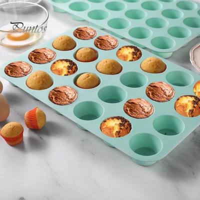 Силиконовая форма для кексов на 24 чашки, антипригарная форма для выпечки мини-яичных кексов, высокая термостойкость, легкое извлечение, универсальные мини-формы для кексов