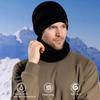 3 Pcs/Set Hat Scarf And Gloves Set Thick Plush Knitted Warm Elastic Ear Five Fingers Windproof Winter Outdoor Cycling