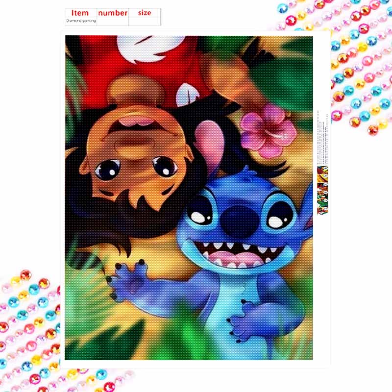 Disney Diamond Painting 5D DIY Stitch and Lilo Diamond Painting Art Diamond Painting Kit Adult/Beginner Gift Idea Home Decor