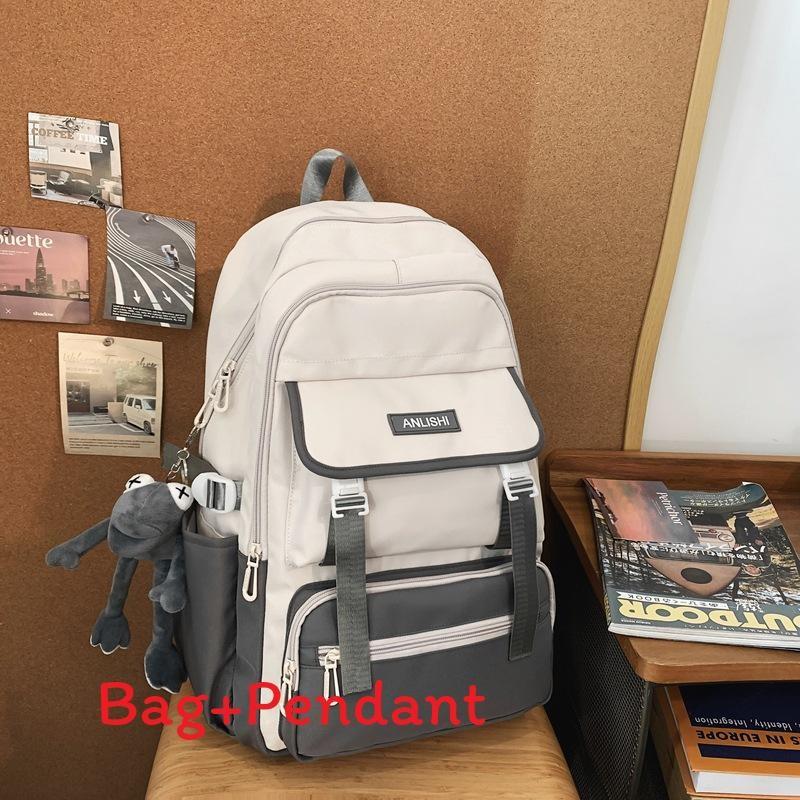 Modern Casual Backpack With Bold Letter Pattern And Padded Shoulder Straps For School Use