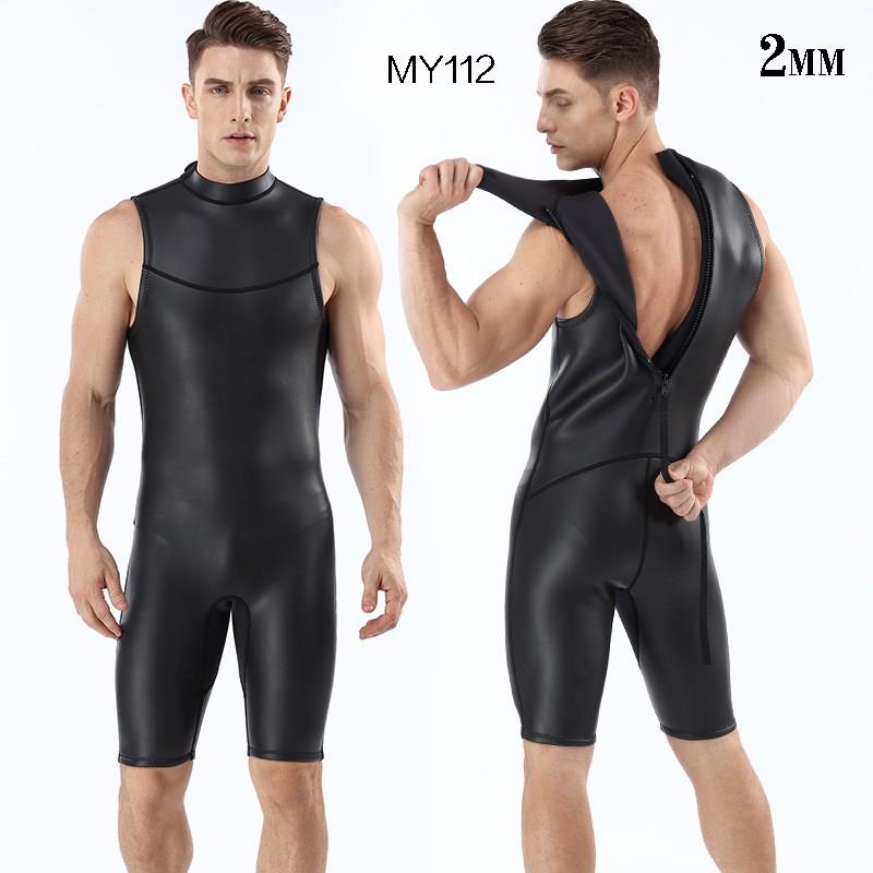 2mm CR Neoprene Full Wetsuit Diving Swimming Water Sports Men Short Cut Thermal Warm