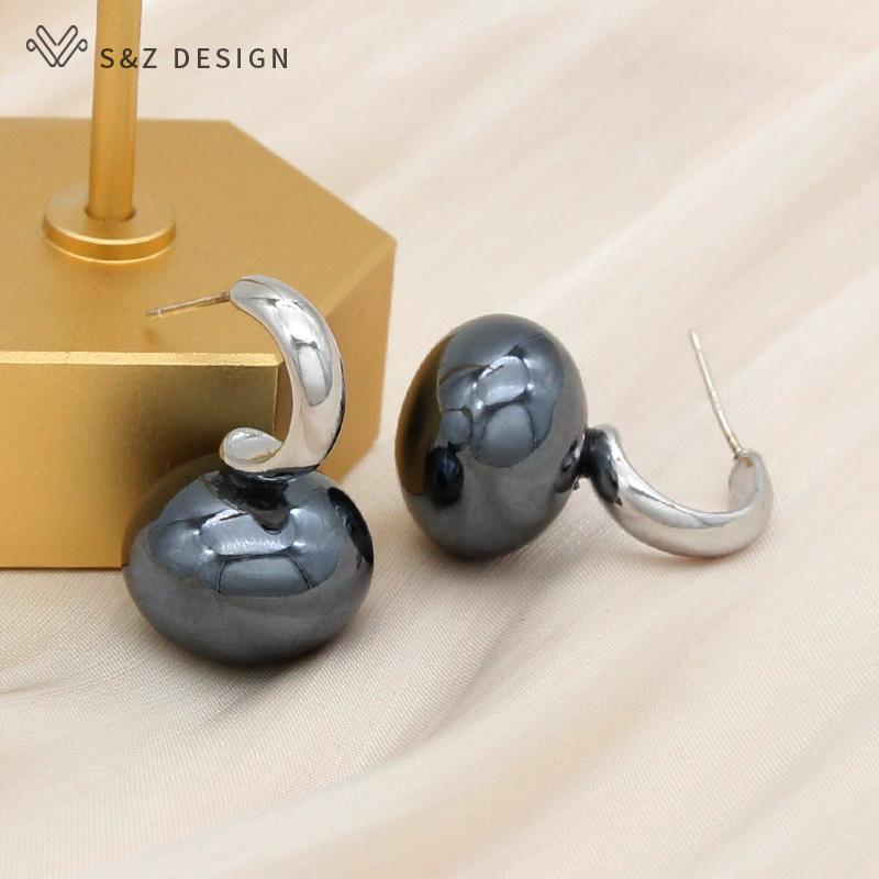 Модные красочные серьги-гвоздики с большим искусственным жемчугом для женщин и девочек, свадебные украшения, элегантные серьги-капельки цвета розового золота, антиаллергенные