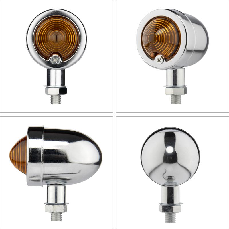 Motorcycle Turn Signal Light For Cafe Racer Moto Indicator Lamp Universal 12v Retro Metal Single Wire Motorbike Turn Signal