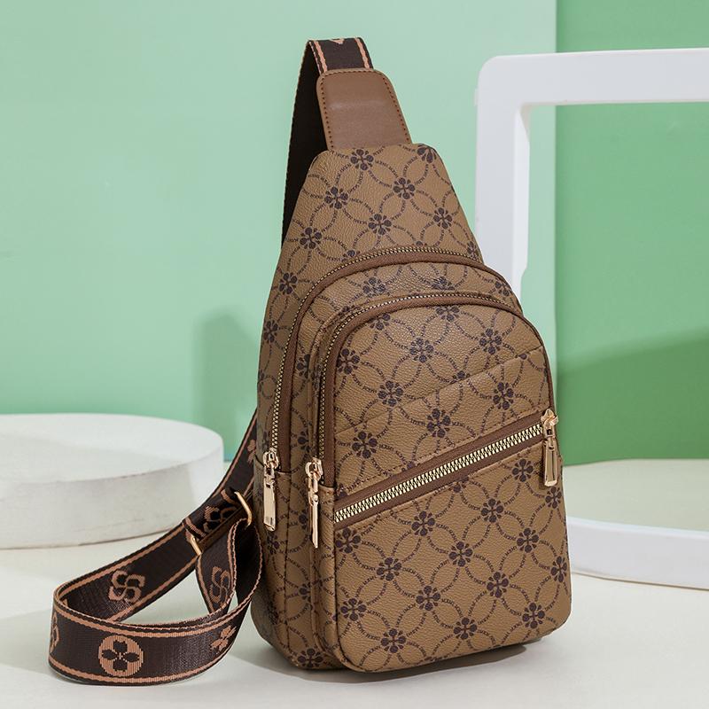 Винтажная сумка через плечо для женщин, нагрудная сумка с принтом, мягкая кожаная сумка через плечо