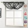 1 PC European Style Flower Tulle Decorative Beaded Valance Design Window Sheer Tulle Curtain