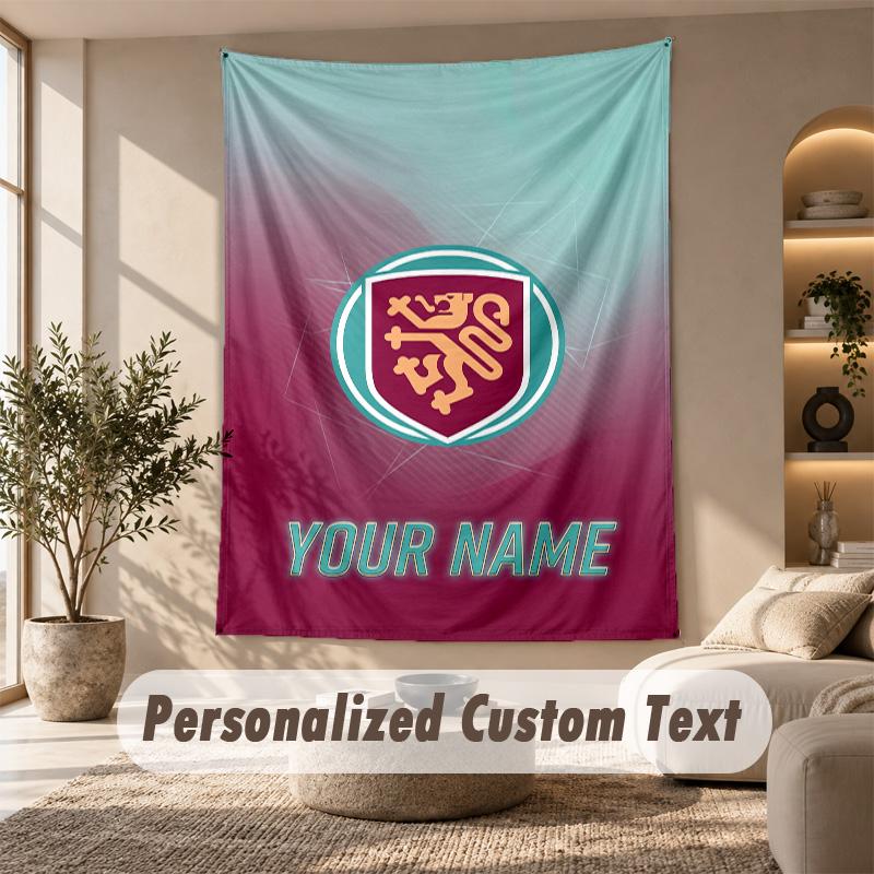 Tapestry Custom Name Text, Wall Hanging Tapestry Home Room DecorBurnley Football