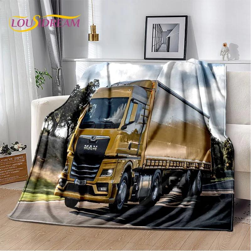 MAN Truck Lorry 3D Printing Soft Flannel Blankets,Throw Blanket Comfortable Blanket for Picnic Beds Sofa Home Bedroom Gifts kids