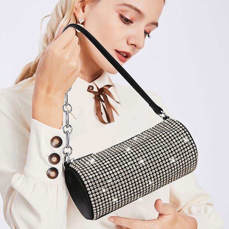 Bucket Bag for Women Luxury Designer Fake Diamond Shoulder Bag Pull Evening Bags and Wallets  Fashion Trend Small Crossbody