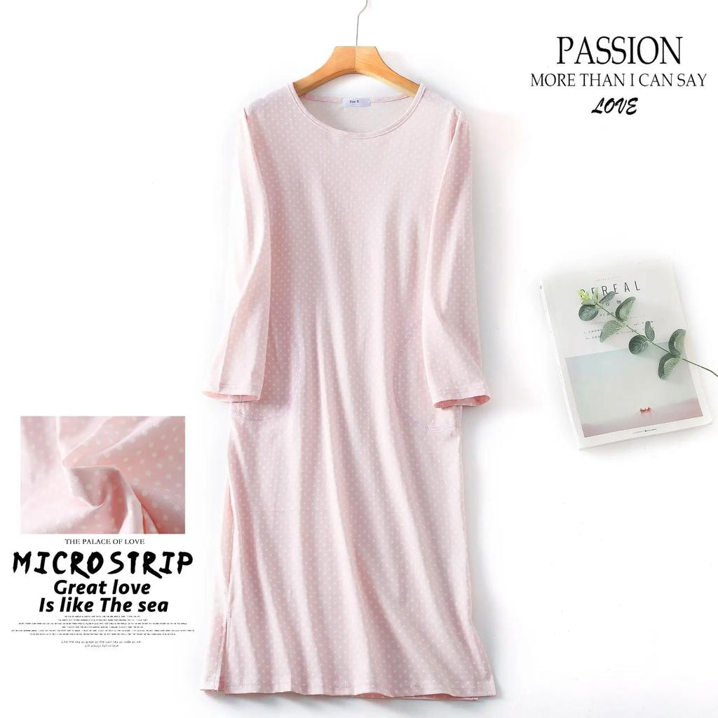 Plus Size Multi Colors Women Printing Nightdress for Spring and Autumn Long Sleeve Ladies Cute Sleepwear Long Style Nightgown