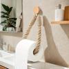 1-10Pcs Jute Rope Tissue Holder Wooden Towel Rack No Drill Paper Towel Organizer Bathroom Storage Shelf Bathroom Organizer Rack