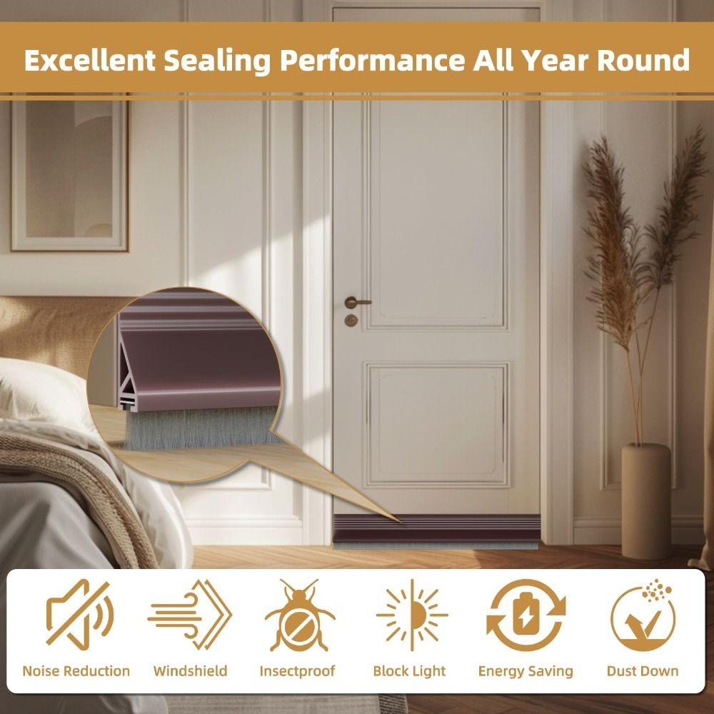 39" Length Door Sweep Brush Design Under Door Gap Filler Under Door Seal  Exterior Doors