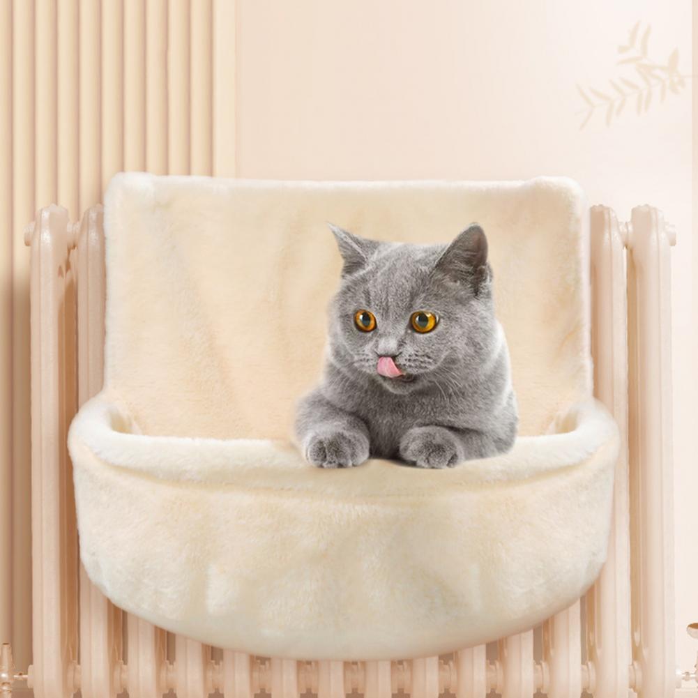 Удобная кошачья кровать складная кошачья кровать уютная кошачья кровать-радиатор с металлическим каркасом плюшевый гамак для обогревателей складной для тепла