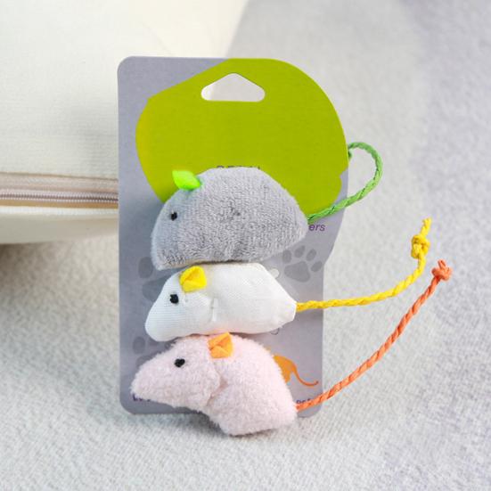 3 шт., кошка, котенок, играющий в плюшевую имитацию крысы, мыши, жевательная игрушка для царапин, укусов