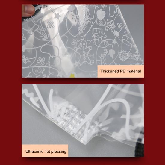 Christmas Drawstring Gift Bag Transparent Plush Doll Packaging Bag Dust-Proof Clear Storage Pouch for Christmas Gift Home Organization