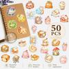 50Pcs/Set Kawaii Fat Cat . Delicious Food PET Stickers Waterproof DIY Fashion Decals Stickers
