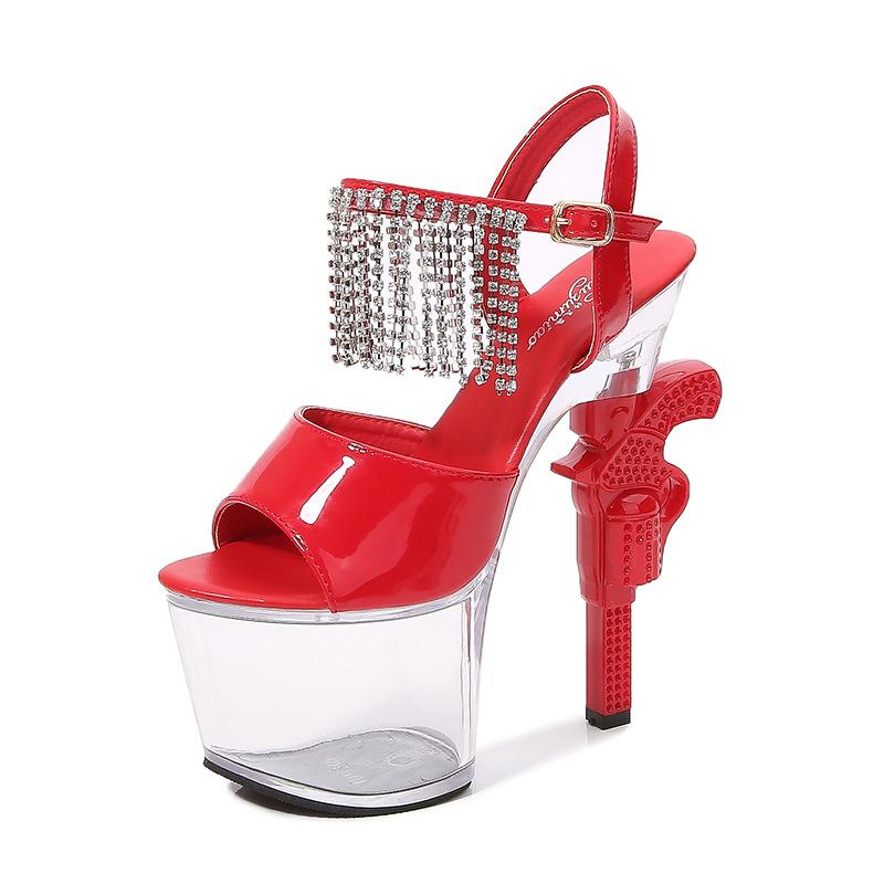 Woman's Shoes Transparent  Sandals Super High Heels Performance Nightclub Shoes 10365 Series 17cm Heel 7cm Platfrom LFD