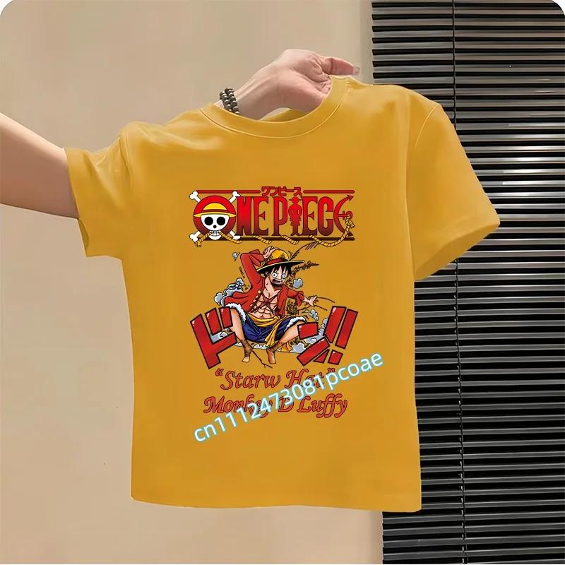 Summer New Luffy Zoro One Piece Anime Boys Girls Cotton Tee Shirts Short Sleeve Tops Baby Clothing Toddler Children Clothes Tops