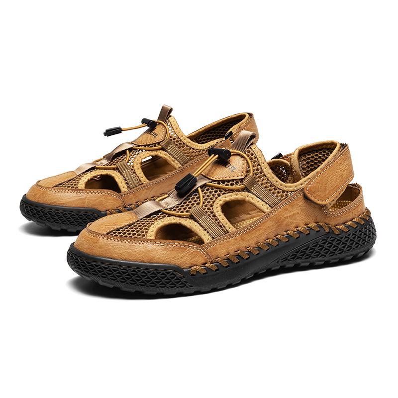 New Summer Breathable Men Sandals Roman Sandals Handmade Mesh Men Casual Shoes Platform Outdoor Men's Beach Sandals