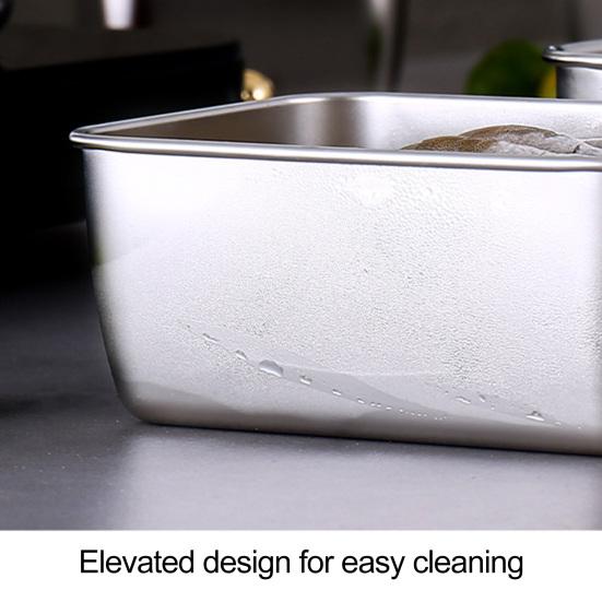 Гарнир для тушеного мяса с крышкой из нержавеющей стали, дизайн с изогнутыми краями, стабильное размещение, студенческая коробка для бенто, поднос для обеда, герметичная коробка для овощей