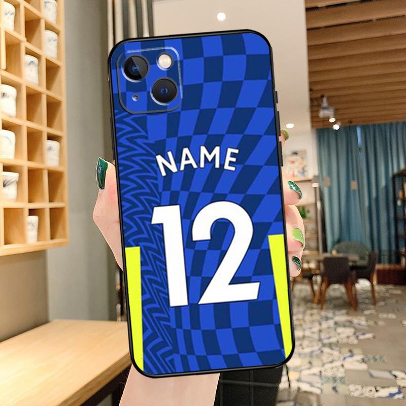 Персонализированный чехол для iPhone 13 12 11 14 15 16 Pro Max XS X XR Plus 12 13 Mini с футбольным именем, номером и телефоном