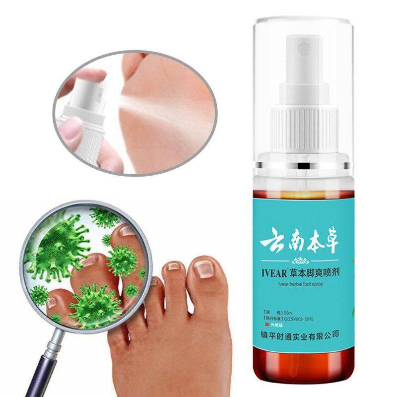 Противогрибковый спрей для ухода за ногами, травяной противогрибковый спрей для ног спортсмена, антибактериальный дезодорант, порошок, против зуда, запаха пота