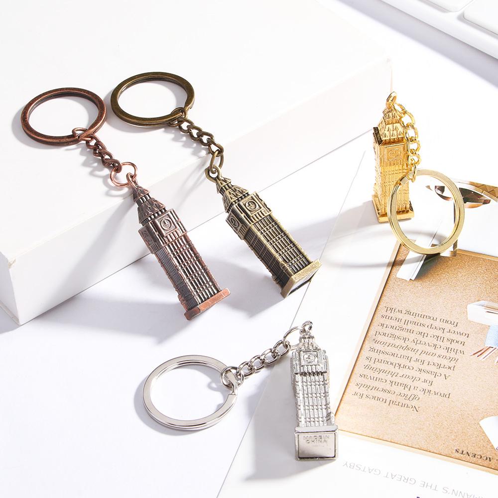 Fashion Small London Women Unisex Big Ben Clock Key Ring Keychain Metal Key Holder