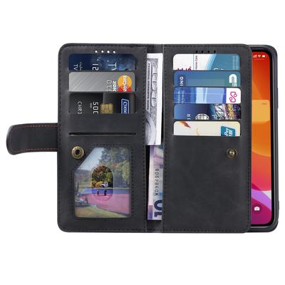 Чехол для Motorola Edge 50 Pro 5G с 9 отделениями для карт, кожаный кошелек, чехол для телефона с карманом на молнии