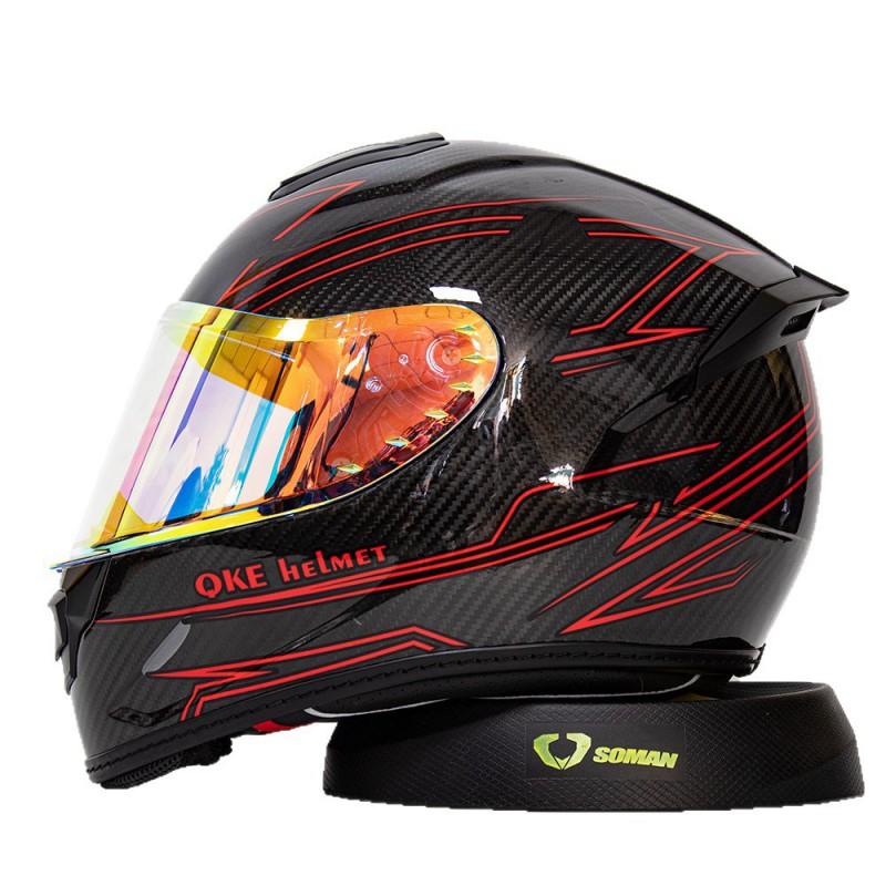 Carbon Fiber 12K Full Face Motorcycle Helmet Men Scooter Racing Street Use DOT ECE Certified