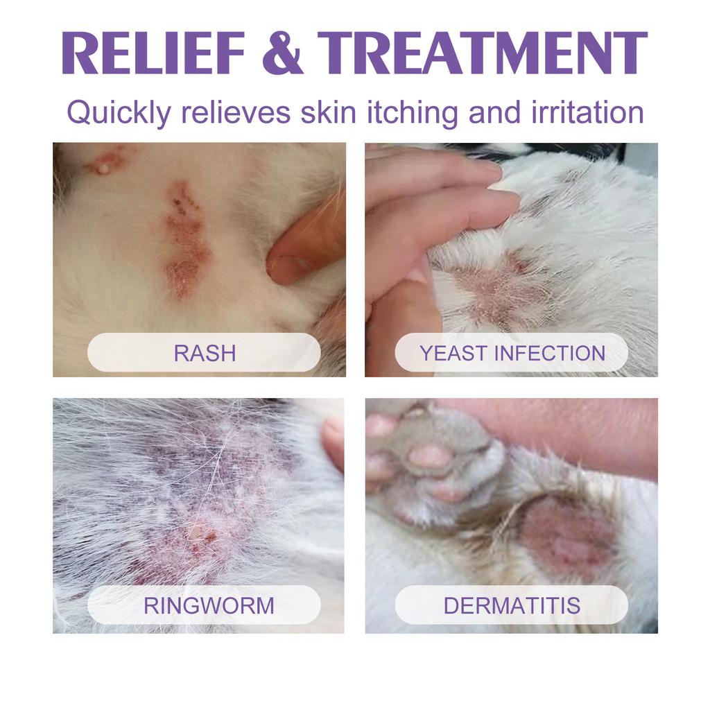 60ml Pet Relieving Skin Spray Relieving Dog And Cat Skin Itching, Removing Mites, Relieving Itching, Cleaning