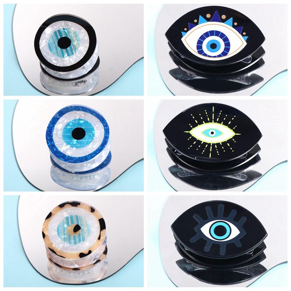 Kroean Style Blue Demon's Eye Shark Clip Ponytail Holder Hair Clip Blue Demon Eye Hair Claw Travel