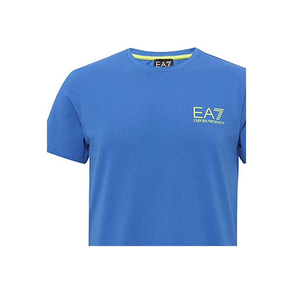Emporio Armani Мужская футболка с принтом логотипа EA7, круглый вырез, синяя 3KPT25-PJ3NZ-1524