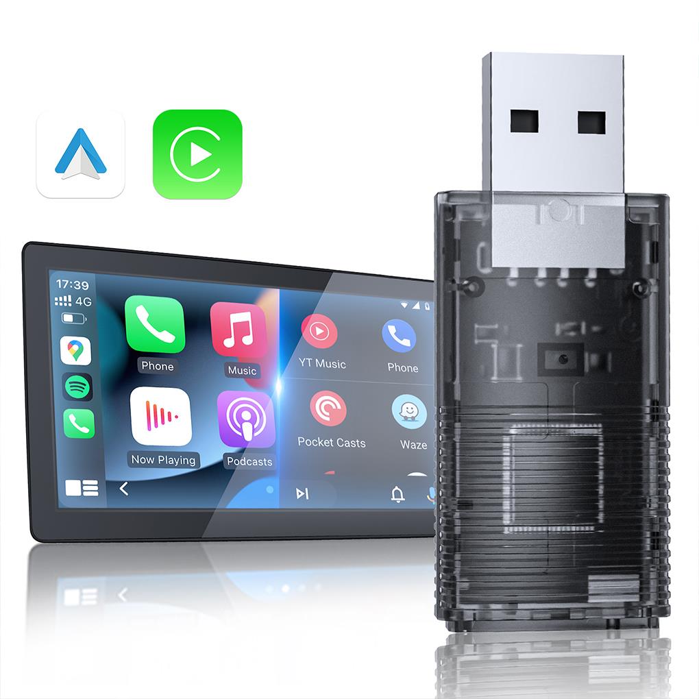 2024 Мини беспроводной адаптер CarPlay Car Play Dongle Прозрачный корпус Быстрое подключение Plug and Play для OEM проводного автомобиля CarPlay