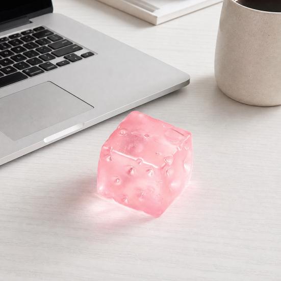 Jelly Cheese Stress Reliever Toy Soft Slow Rise Fidget for Anxiety Realistic Transparent Colorful Decompression Toy for Adults Kids