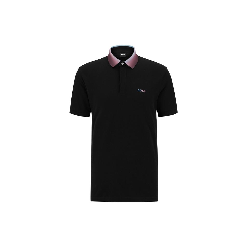 HUGO BOSS SS23 Men's Logo-Embroidered Polo Shirt Black 50481717-001