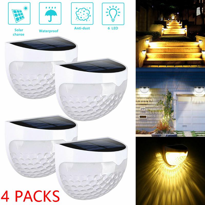 Простые в установке солнечные фонари для столбов для забора. Наружные декоративные палубные светильники. Солнечная батарея IP65. Водонепроницаемое настенное крепление. Освещение для столбов для забора для патио.