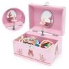 Music jewelry boxes (set of 4), girl’s jewelry box with a rotating ballerina, great as a ballet birthday gift, pink, size: 5.83x4.17x3.35 inches
