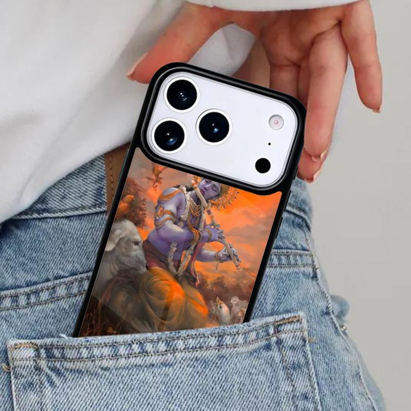 Чехол для телефона с изображением индийского бога Господа Кришны для iPhone 16e 15 14 13 12 17 Pro Max Plus Air 17pro Чехол Coque