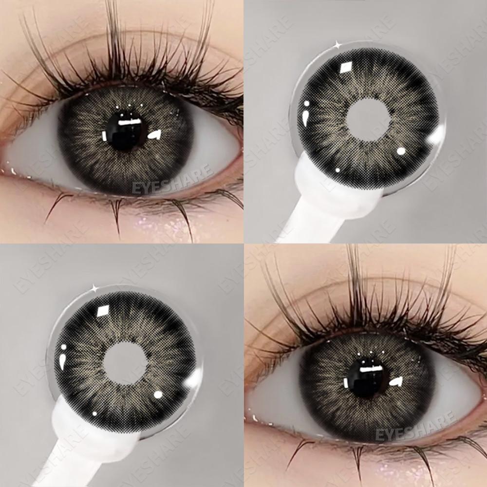 Eyeshare 2 шт. Контактные линзы серии Black для глаз Серые зрачки Натуральные Softlens Корейские линзы Большие глаза На год использования
