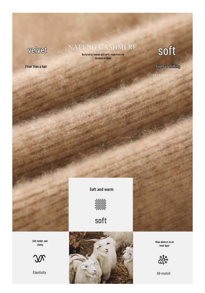 Autumn 2026 Pure Cashmere Ladies' Solid Half-High Neck Pullover Sweater: Versatile Base Layer