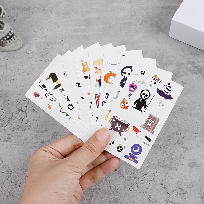 10Sheets Luminous Halloween Tattoo Stickers Ghost Pumpkin Kids Adults Halloween Party Decoration Glow In The Dark Supplies Gifts