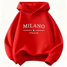 Модная толстовка с принтом букв Milano Italy, забавная толстовка для детей Y2k, детский свитшот с капюшоном, повседневные толстовки для мальчиков и девочек, одежда