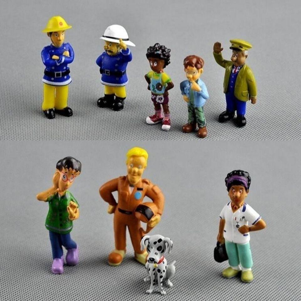 12Pcs/kit Fireman Sam Animation Design Animation Fire Fighting Figure Miniature POLYVINYL CHLORIDE Figure Playthings Boy Girl Plaything Children