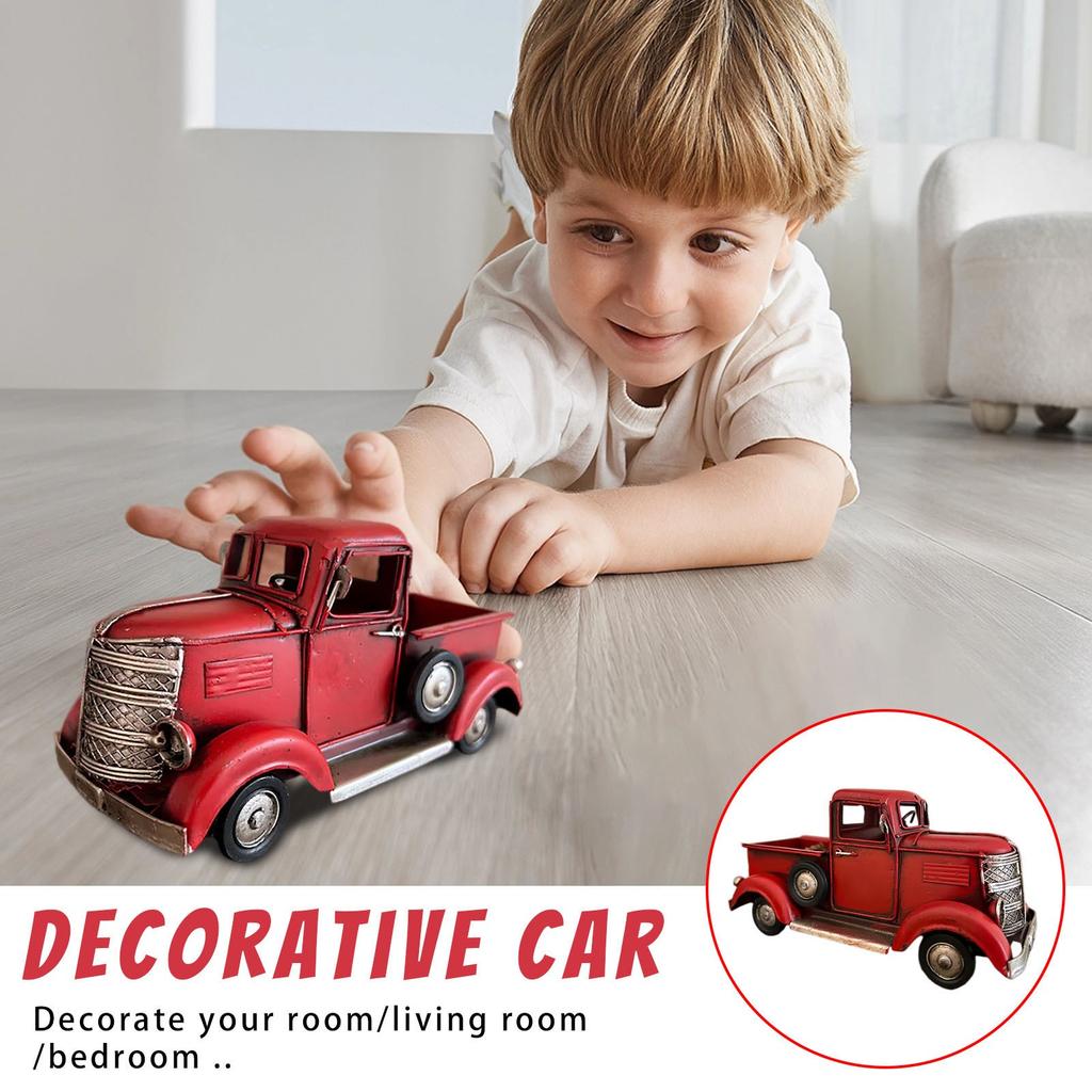 Truck Decorations Retro Style Pickup Wrought Iron Truck Garden Decoration Truck Flower Pot Home Furnishings